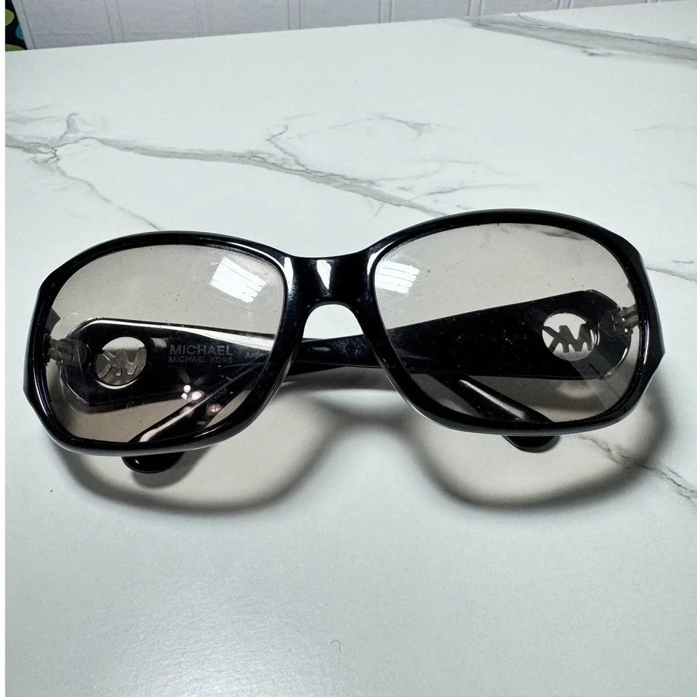 Michael Kors Antigua M2730S 001 Black Oversized Sunglasses with MK Logo Silver